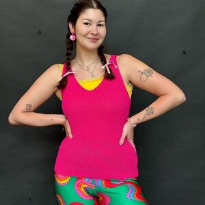 Pink knitted Tank Top